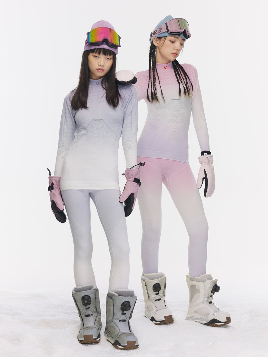 Women's Pastel Seamless Base Layer Set