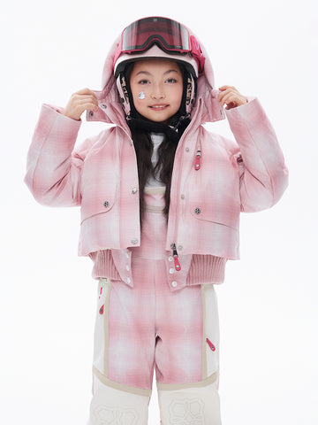 Kids' Tweed Cropped Puffer Jacket