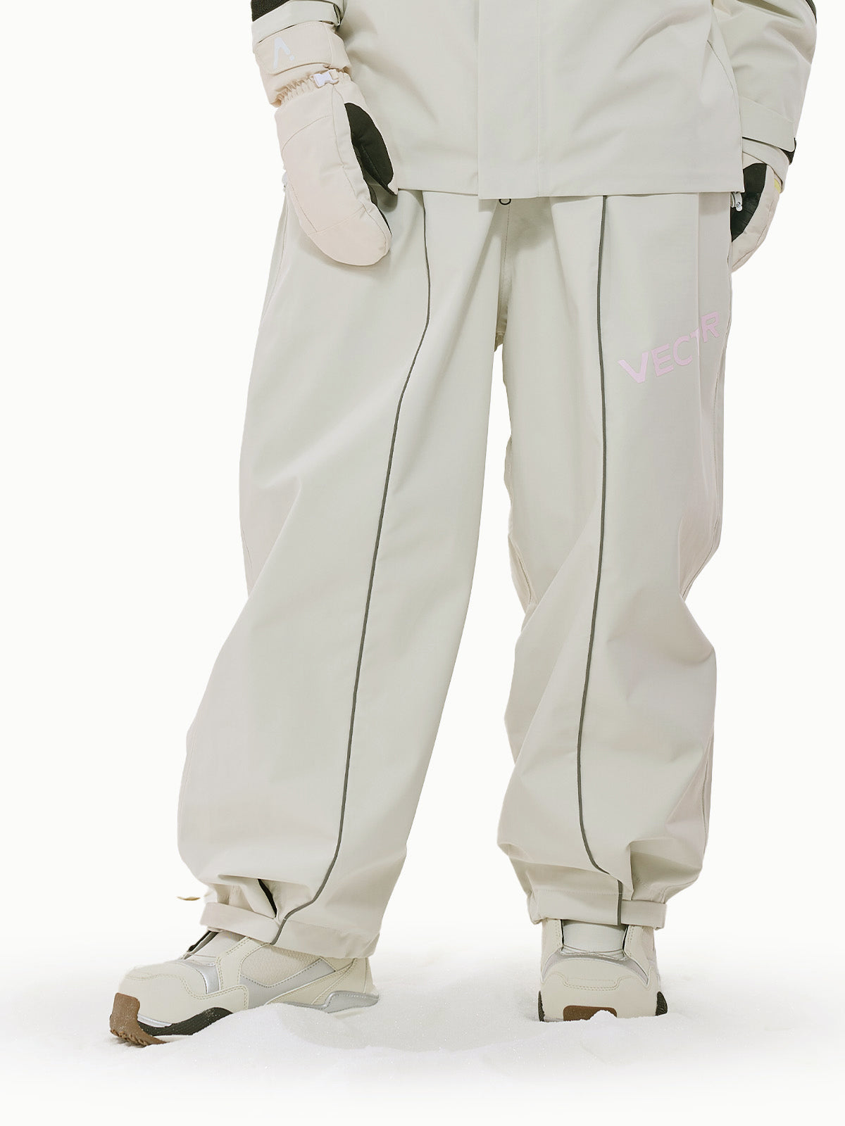 Vector Glow White 3L Snowpark Side Bag Pants - Unisex S / White Vector Glow White 3L Snowpark Side Bag Pants - Unisex S / White