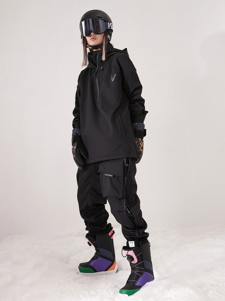 VECTOR-Women's Pillar Pullover Softshell Snow JacketVECTOR-Women's Pillar Pullover Softshell Snow Jacket-black