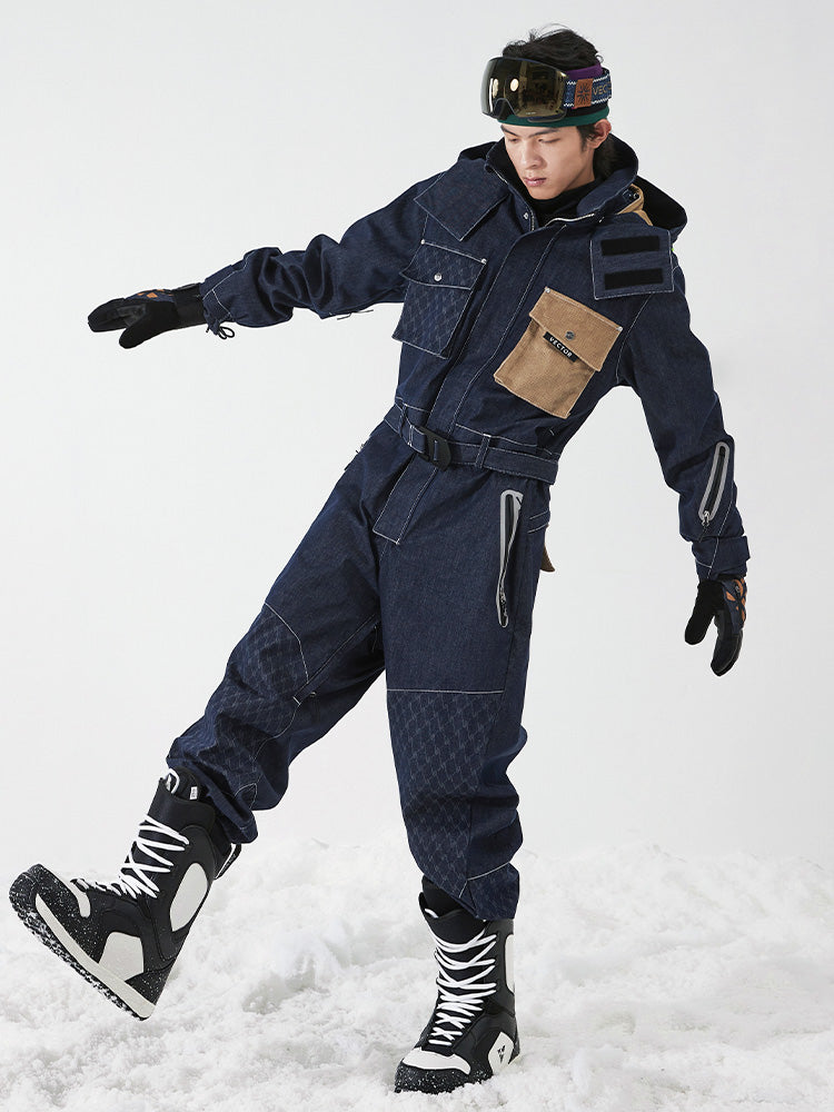 Vector Men's Ski & Snowboard Jumpsuit Denim Anorak Snow Suit