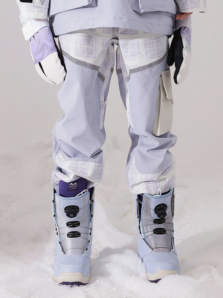 Vector Women's Ski Snowboard Pants Meteor Cargo Waterproof Winter Suit Cold Weather Purple