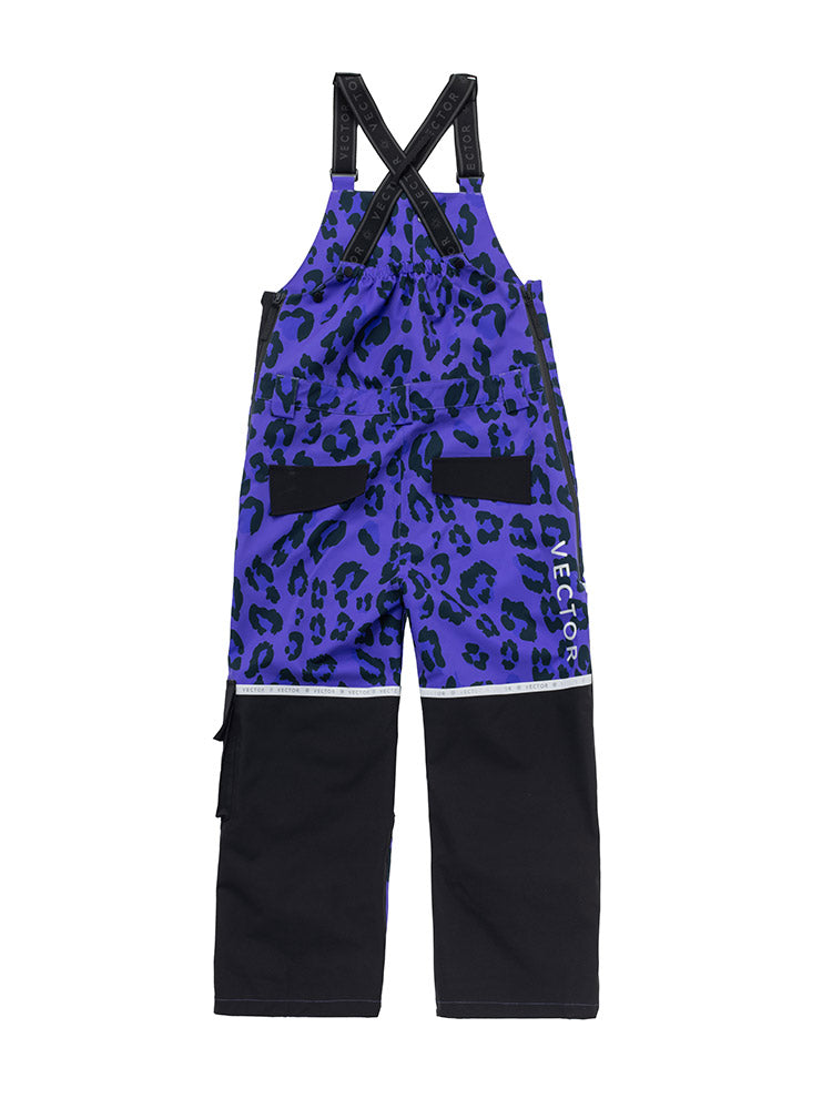 VECTOR-Women's Halo Removable Backline Bib Pants Leopard-violet