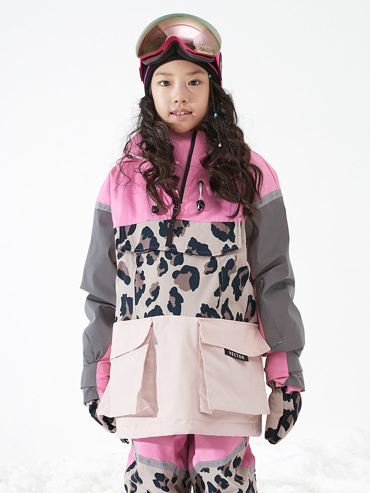 VECTOR-Kids' Meteor 2L Anorak Jacket Leopard