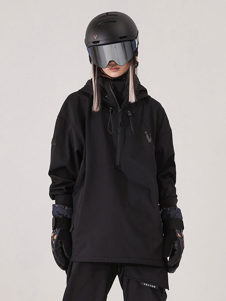 VECTOR-Women's Pillar Pullover Softshell Snow JacketVECTOR-Women's Pillar Pullover Softshell Snow Jacket-black