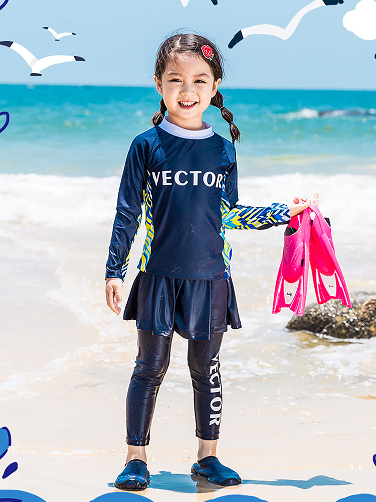 Girls Long Sleeve Rash Guard Set