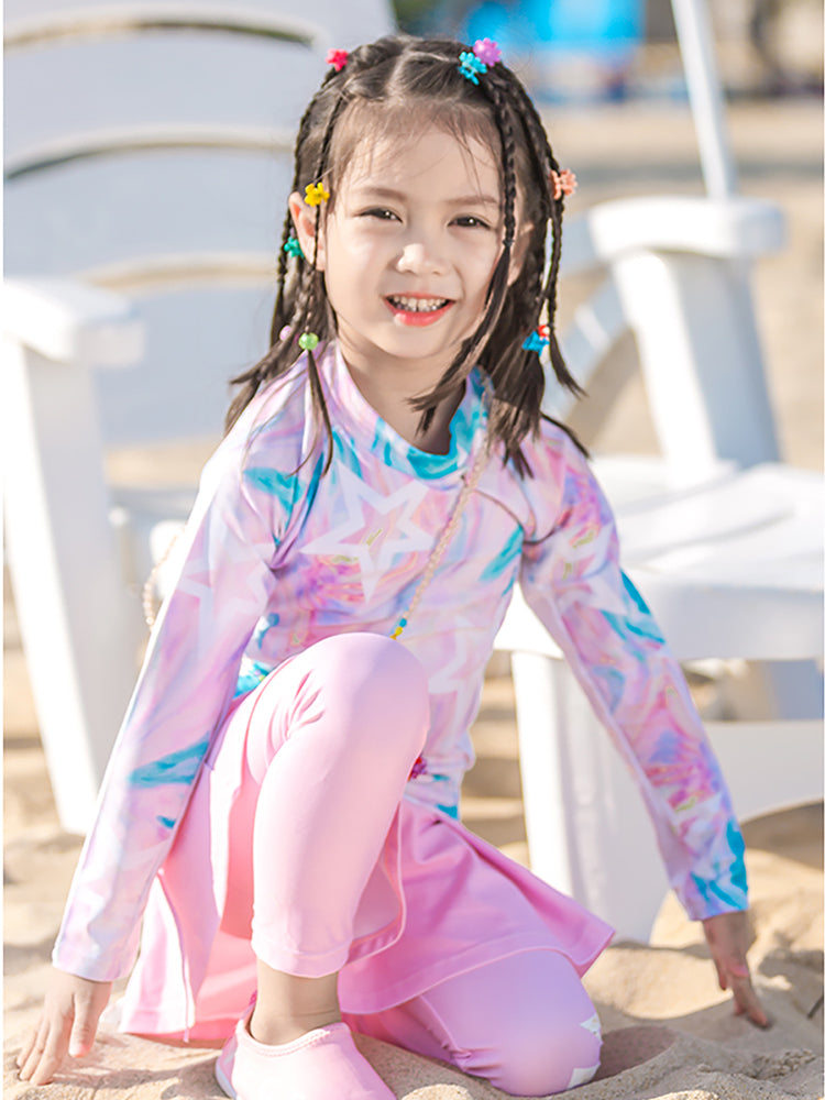 Girls Long Sleeve Rash Guard Set