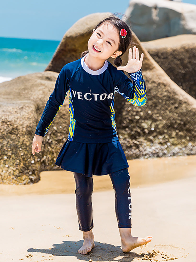 Girls Long Sleeve Rash Guard Set