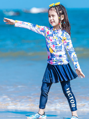 Girls Long Sleeve Rash Guard Set