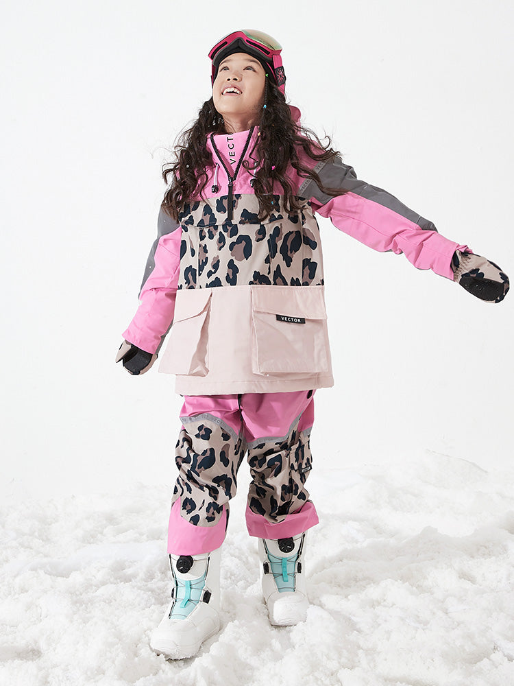 & Cold Leopard Snow Weather Suit Vector Jacket Clothes Kids\' Ski Anorak Snowboard Winter Waterproof