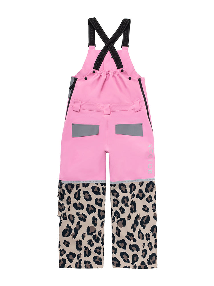VECTOR-Women's Halo Removable Backline Bib Pants Leopard-pink