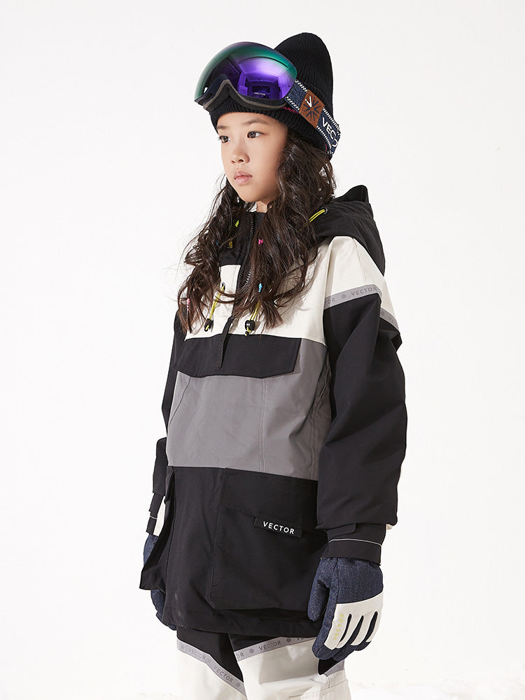 VECTOR-Kids' Meteor 2L Anorak Jacket Black-black