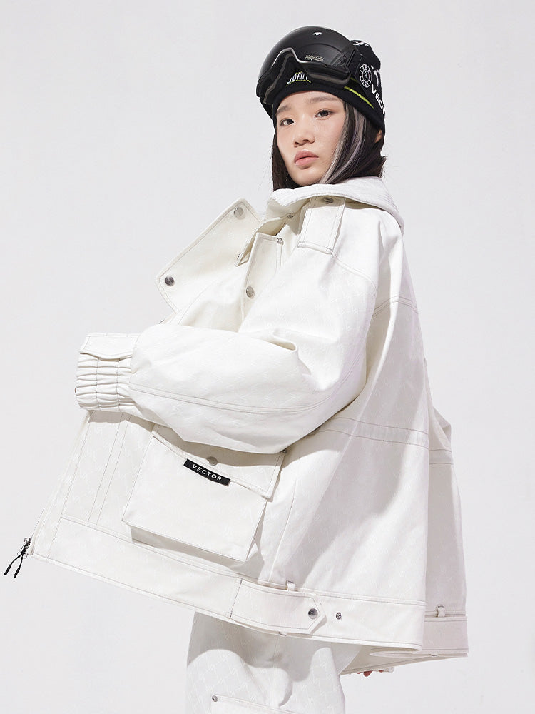 VECTOR-Women's Dusk Denim Jacket-white