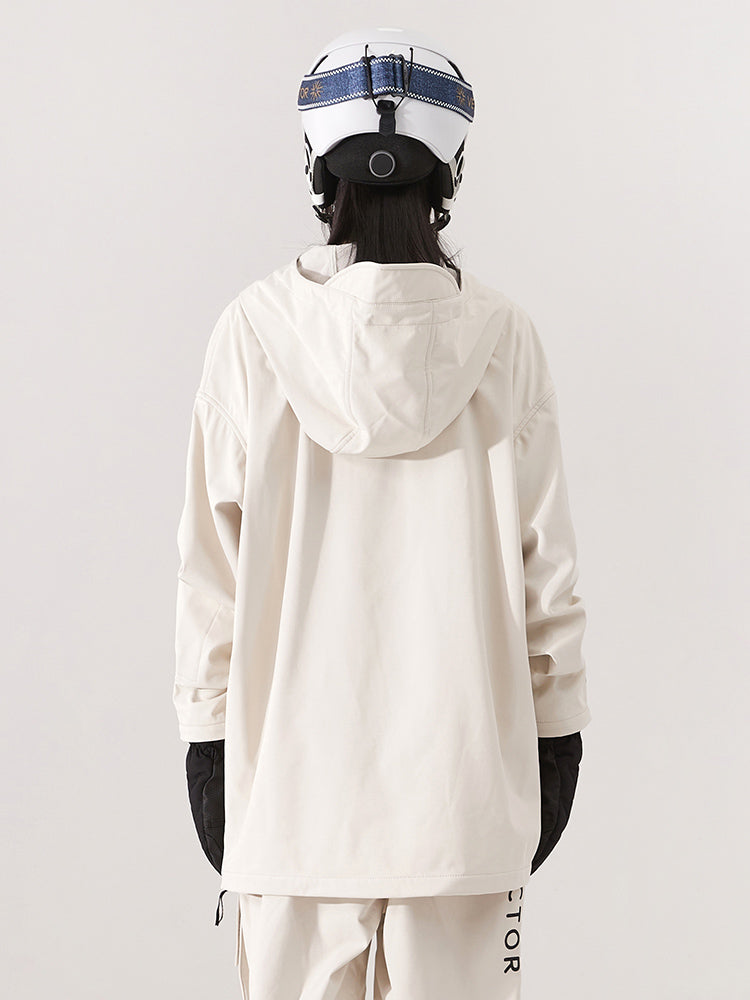 VECTOR-Women's Pillar Pullover Softshell Snow JacketVECTOR-Women's Pillar Pullover Softshell Snow Jacket-white