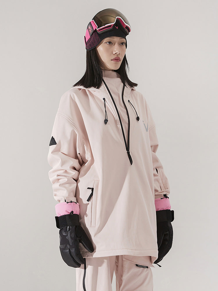 VECTOR-Women's Pillar Pullover Softshell Snow JacketVECTOR-Women's Pillar Pullover Softshell Snow Jacket-pink