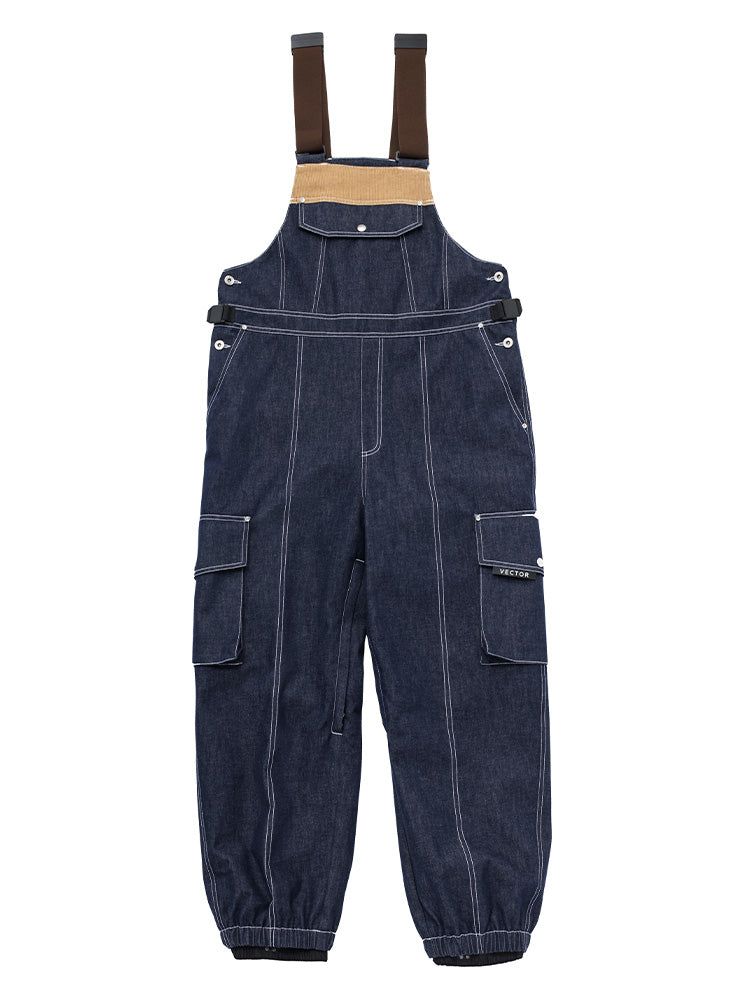 VECTOR-Women's Dusk Denim Bib Pants-Navy Blue