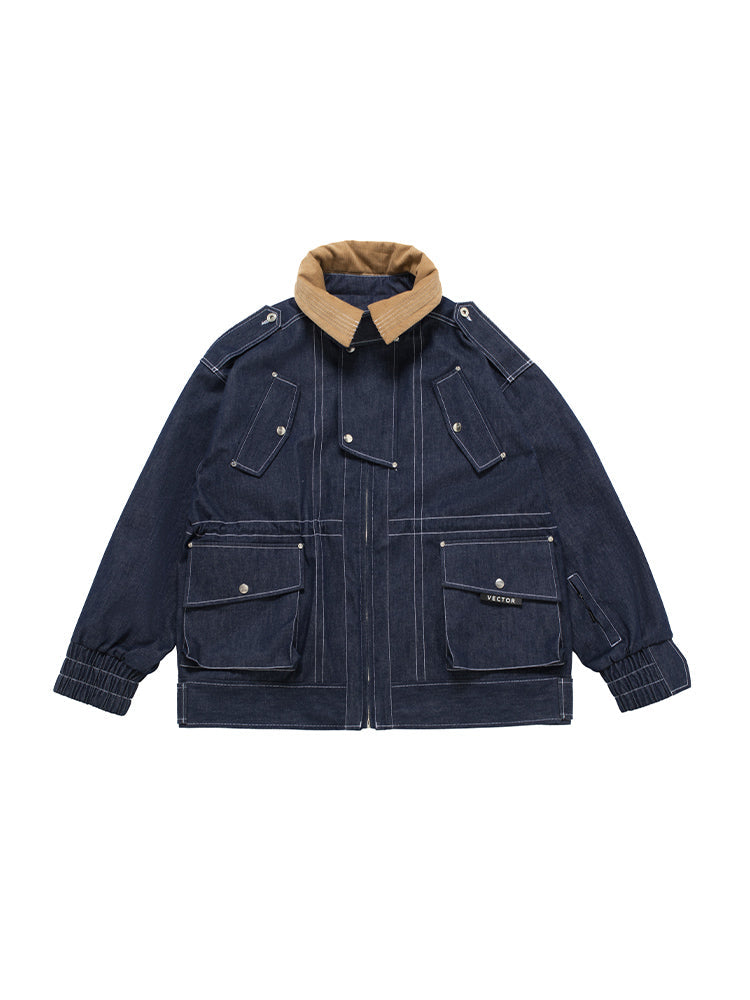 VECTOR-Women's Dusk Denim Jacket-navy blue