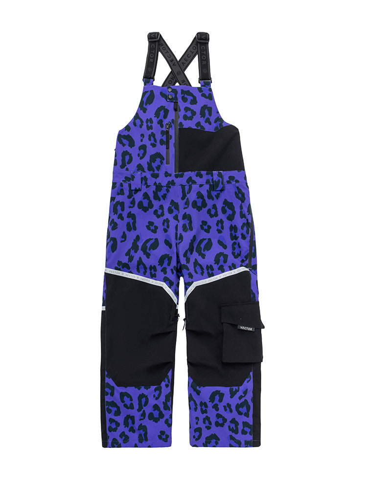VECTOR-Women's Halo Removable Backline Bib Pants Leopard-violet